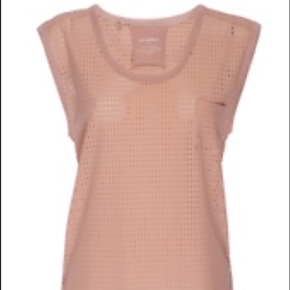 Olympia Activewear Tops - Olympia Mesh Sleeveless Avery Blush Top w Pocket